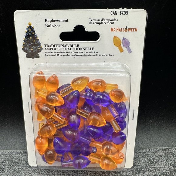 Mr. Halloween Ceramic Tree Replacement Bulbs Pumpkins Orange Purple 100 Pcs - Picture 2 of 6